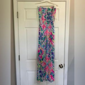 Lilly Pulitzer Dancing On the Deck Strapless Maxi XS